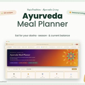 Ayurvedic Wellness Planner & Dosha Meal Planner | Vata Pitta Kapha | Seasonal Eating + Daily Routine | Digital Self-Care App