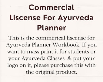 Commercial Use License For Ayurveda Planner (Purchase With Original Product)