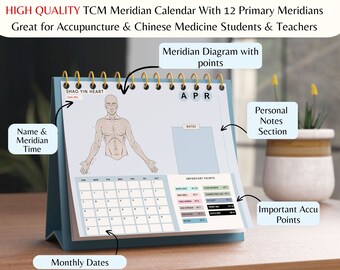 TCM経絡カレンダー2026、鍼灸ポイント、鍼灸師へのギフト（デジタル