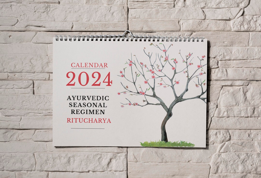 Ritucharya Ayurveda Printable Calendar 2023 and 2024 Minimal Style
