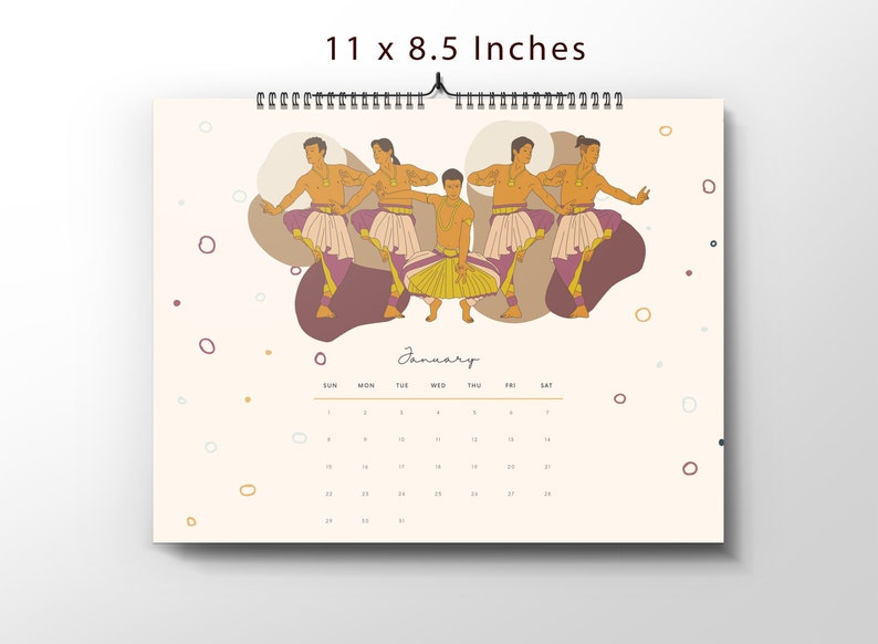 India Wall Calendar Printable Calendar 2023 India Etsy