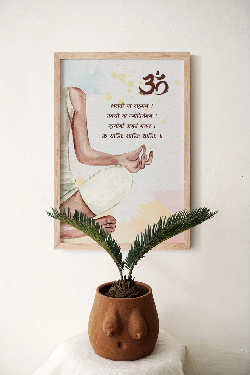 Om Asato Ma Sadgamaya Sanskrit Prayer, Religious Wall Decor, Hinduism