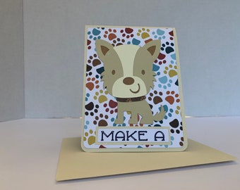 Custom 3D Birthday/All Occasion Greeting CardTwist and Pop with Dog/Puppy