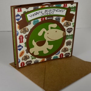 Personalized Birthday/All Occasion Greeting Card with Dog/Puppy Wiper Style