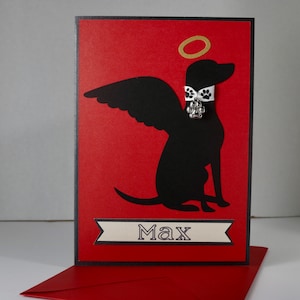 Carte commémorative de chien personnalisée faite main/carte de chien de condoléances/carte de voeux faite main pour perte d'un animal de compagnie/carte de chien ange faite main
