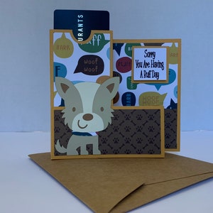 Porte-carte-cadeau 3D d’anniversaire personnalisé pop-up avec chien / chiot