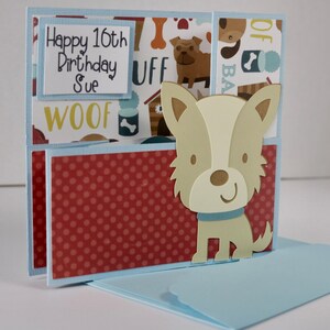 Fun Handmade Personalized 3D Birthday Greeting Card/Handmade Pop Up Birthday Card/Cute Birthday Dog Card/Handmade Dog Lover Card