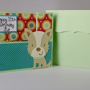 Handmade Personalized BirthdayCard/Handmade All Occasion Greeting Card/ 3D Pop Up with Dog/Puppy/Pop Up All Occasion Card/Dog Lover Card