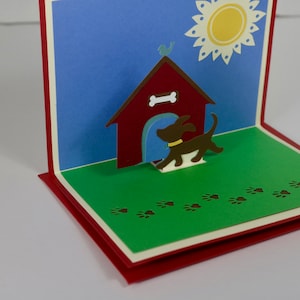 Carte d'anniversaire 3D personnalisée faite main/Carte d'anniversaire pop-up/Carte de voeux toutes occasions pour nouvelle maison/Carte pop-up avec chien/Carte de bienvenue