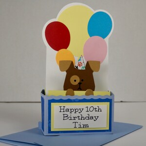 Carte d'anniversaire 3D personnalisée faite main/carte toutes occasions avec chien/chiot/carte toutes occasions 3D/carte de voeux pop-up 3D amusante/carte pour amoureux des chiens