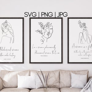 Empowered Women Printable Quotes | Strong Woman Digital Art | Motivational Wall Decor | SVG, JPG, PNG