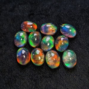 HIGH QUALITY AURORA Opal And Natural Golden Rutile Dublet Gemstone Aurora Opal + Golden Rutile Gemstone Aurora Opal  Multi Fire (1 Piece)