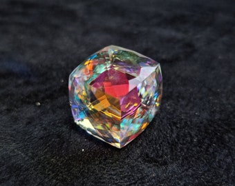 BEAUTIFUL MYSTIC QUARZ Edelstein Lose Edelstein Facettierten Edelstein Multi Feuer Edelsteine Regenbogen Feuer Mystic Cube für Anhänger 22X22MM