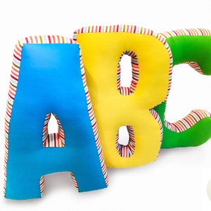 Almohada de letras, letras de tela, almohada del alfabeto, regalo de cumpleaños, regreso a clases