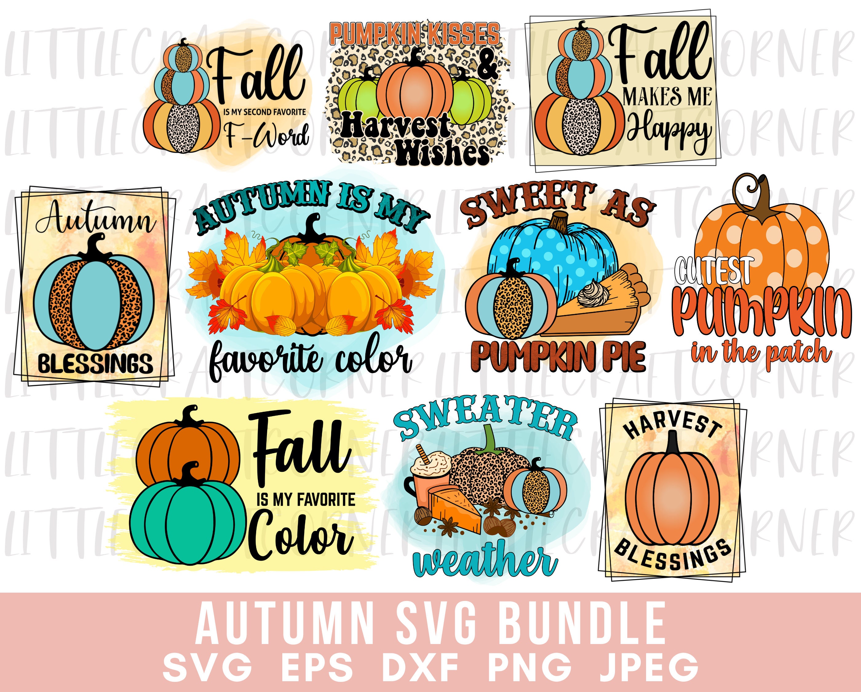 Fall SVG BUNDLE Falling Leaves Instant Download Digital - Etsy