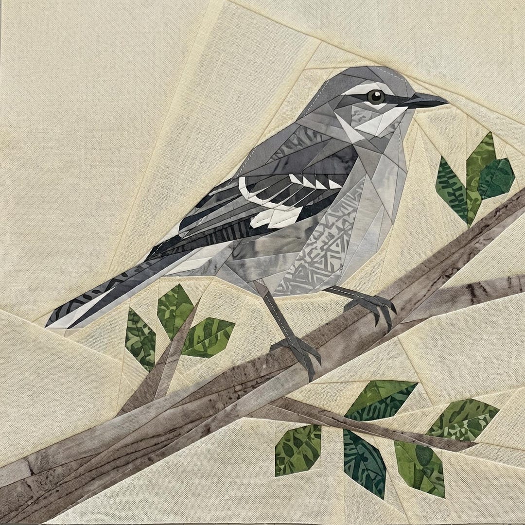 Mockingbird 14" FPP Quilt Block Pattern - Etsy