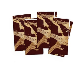Brown Marble Napkins , House Warming Gift, Marble Tableware, Cocktail Napkin Set