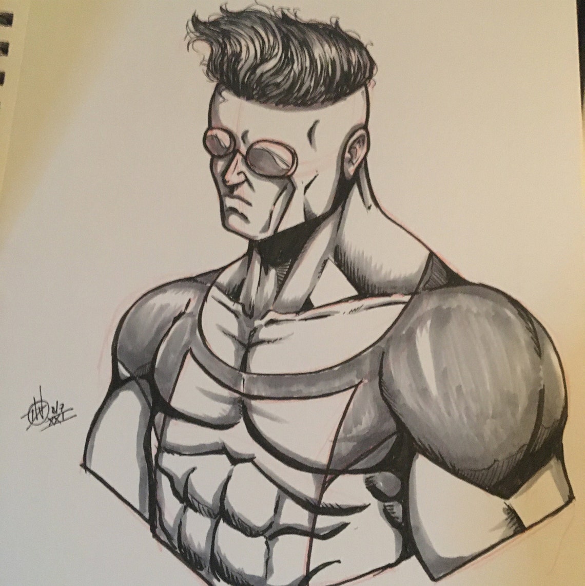 Original Art Invincible Fan Art Home Wall Art Decor Comic Etsy
