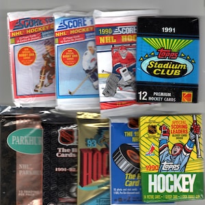 Various Hockey trading card packs