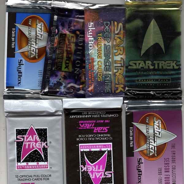 Various Star Trek trading card packs