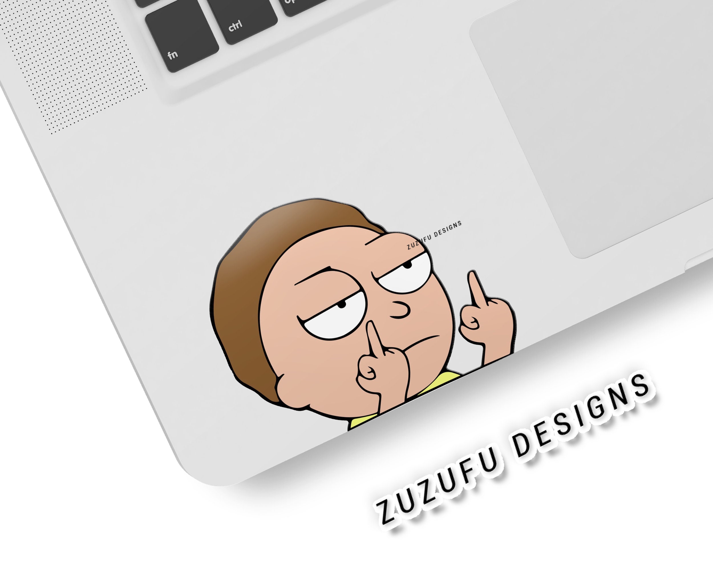 Rick & Morty Middle Finger Sticker Peeker Peace Among Worlds | Etsy