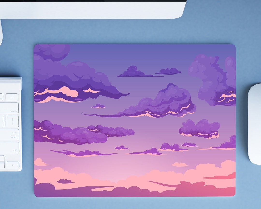 Cute Sunset Sky Mousepad Kawaii Pastel Clouds Mouse Pad - Etsy