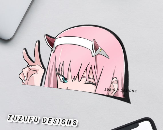 Zero Two Darling in the Franxx Peeker Anime Auto Aufkleber