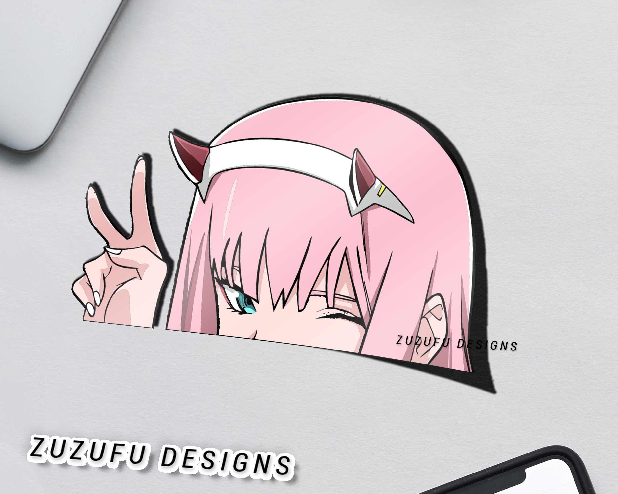 Darling in the Franxx - Zero Two Anime Decal Sticker for Car/Truck/Laptop