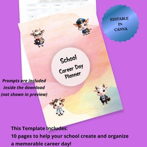 Editable School Career Day Planner, Elementary School Presenter Schedule, Canva Template (Digital Download)