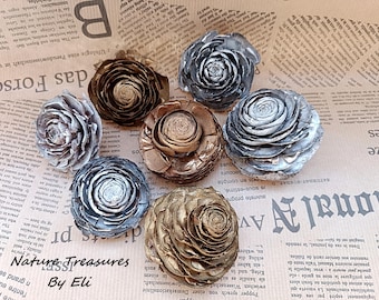 7  big Cedar Rose flowers, Deodar Cedar Cones, Wreaths Crafts Potpourri Hobby Ornament Natural decor, Florist supplies. Terrarium Deodar