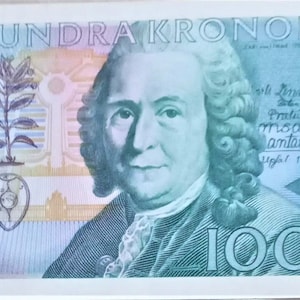 Banconota da 100 corone svedesi 1986-2000 XF. Vecchie Banconote, Banconote Estere - Collezione Cartamonete-regali per lui.