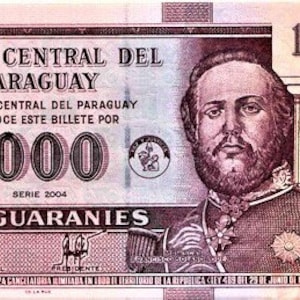 Paraguay 1.000 Guarani Währung Bankote 2004 UNC.- altes Papiergeld, Ausländische Währung / Banknotensammlung Papiergeld. Geschenke für Ihn