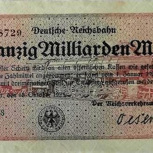 Germany Notgeld Stadt Berlin - Reichsbahn 20 Billion Mark 1923 kgl. Notgeld - Altes Papiergeld.-