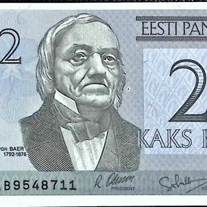 Estonia 2 Krooni valuta Banconota 1992 UNC.- vecchia carta moneta, Banconote del mondo straniero - Collezione Carta moneta
