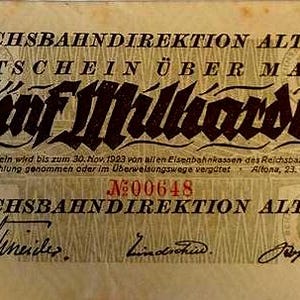 Germany Notgeld Stadt Altona 5 Billion Mark 1923 kgl. Notgeld - Altes Papiergeld.-