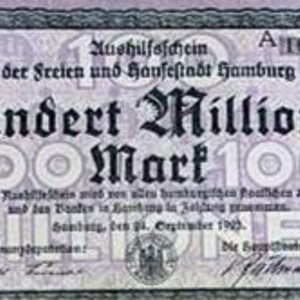 Germania Notgeld Stadt Hamburg 100.000.000 Marchi 1923 XF. Denaro di emergenza - Vecchia carta moneta - Valuta estera/Banconote