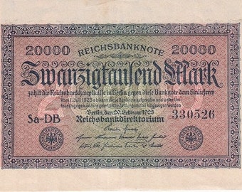 German Mark 1923  Etsy