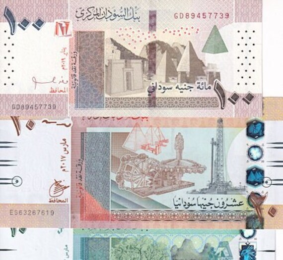 Sudan 10/20 Pounds Foreign World Banknotes Collection Paper Money Paper Money Banknote UNC