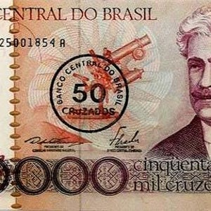 Banconota da 50.000 Cruzeiros del Brasile del 1986 XF, - Carta moneta, Banconote del mondo straniero - Collezione di carta moneta