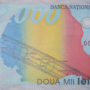 Romania 2.000 Lei Banconota in Polimero 1999 UNC. - Vecchia carta moneta. - Banconote del Mondo Estero - Collezione Carta Moneta