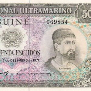 Portugiese-Guinea 50 Escudos, Währung Banknote 1971 UNC.- altes Papiergeld, Banknoten aus der ganzen Welt - Sammlung Papiergeld - Geschenke für Ihn.