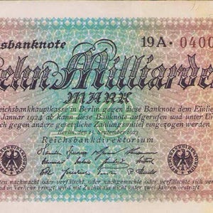 Germany Notgeld Stadt Berlin 10 Billion Mark 1923 G,-. Notgeld - Altes Papiergeld.-