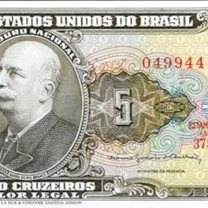 Banconota da 5 Cruzeiros del Brasile 1962-68 UNC, - Carta moneta, Banconote straniere - Collezione di carta moneta