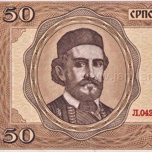Serbia Regno di Jugoslavia 50 Dinara banconota 1942 XF. - vecchia carta moneta - Banconote straniere - Collezione di carta moneta.