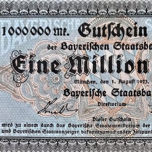 Germany Notgeld Stadt München 1.000.000 Mark 1922 XF. Emergency Money - Old Paper Money-Foreign World Currency/Banknotes