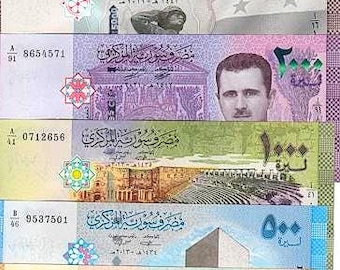 シリア 500 ポンド紙幣 通貨 紙幣 1976-92 UNC。古い紙幣コレクション