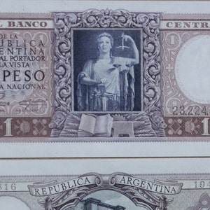 Argentina 1 Peso 1947 Valuta Banconota UNC. - Carta Moneta - Banconote Mondo Estero - Collezione Carta Moneta- regali per lui.