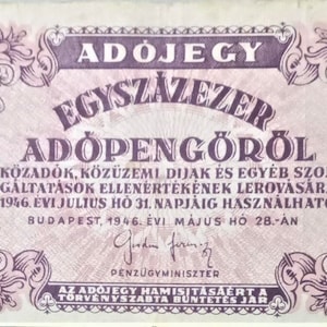Ungarn 100.000 Adopengos Währung Banknote 1946 W-VF. altes Papiergeld, Ausländische Welt Banknoten Sammlung Papiergeld,- Geschenke für Ihn