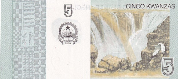Angola Moneda Foreign World Banknotes Angola 5 Kwanzas Banknote UNC, Paper Money ...