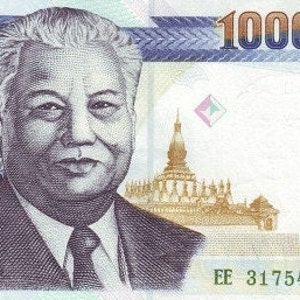 Banconota da 10.000 Kip del Laos 2002 FDS. - Vecchia cartamoneta - Banconote del mondo estero - Collezione Cartamoneta. regali per lui.